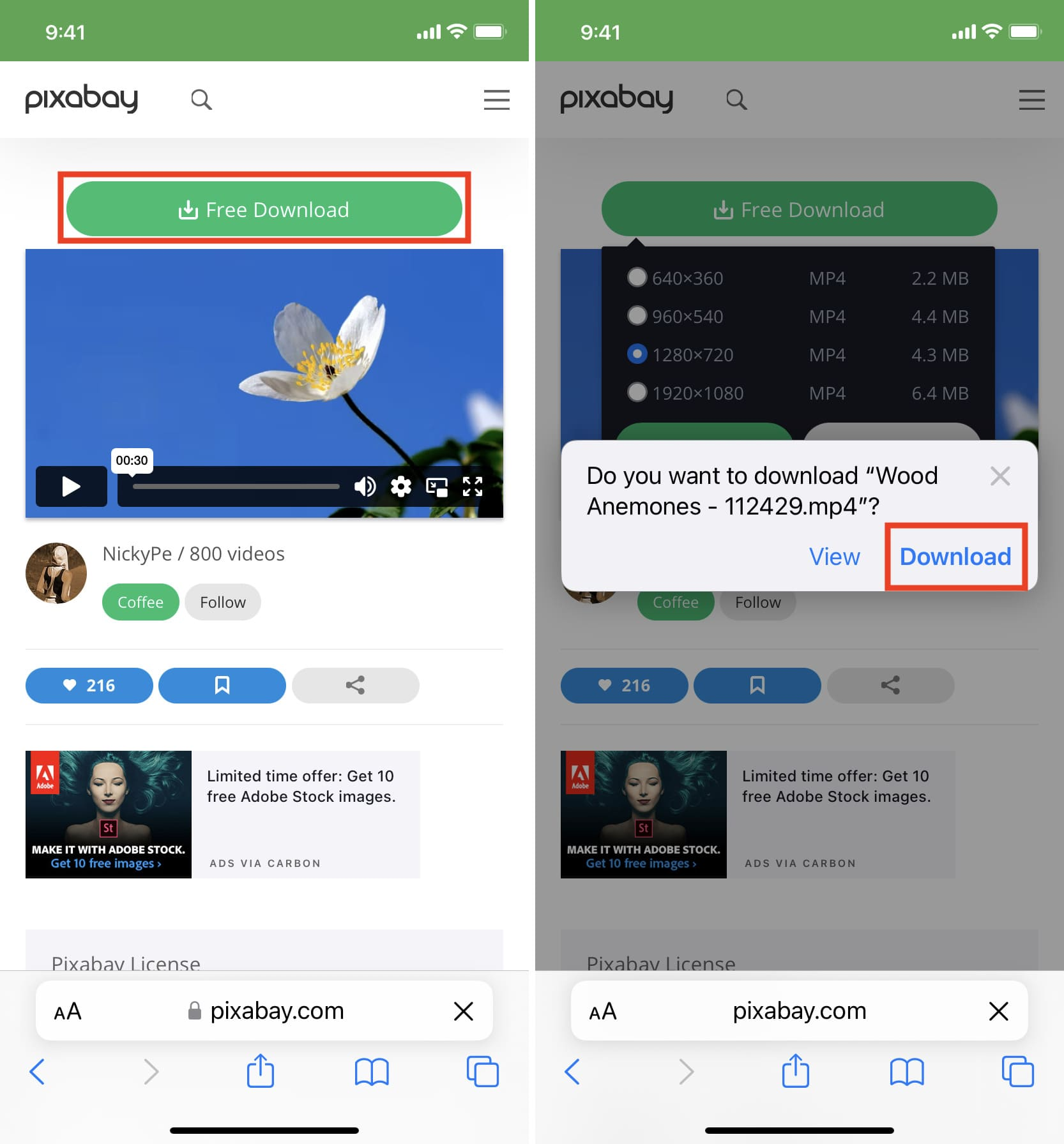Truy cập vào Pixabay.com sau đó dán link vừa sao chép ở bước 1 để tìm video cần tải