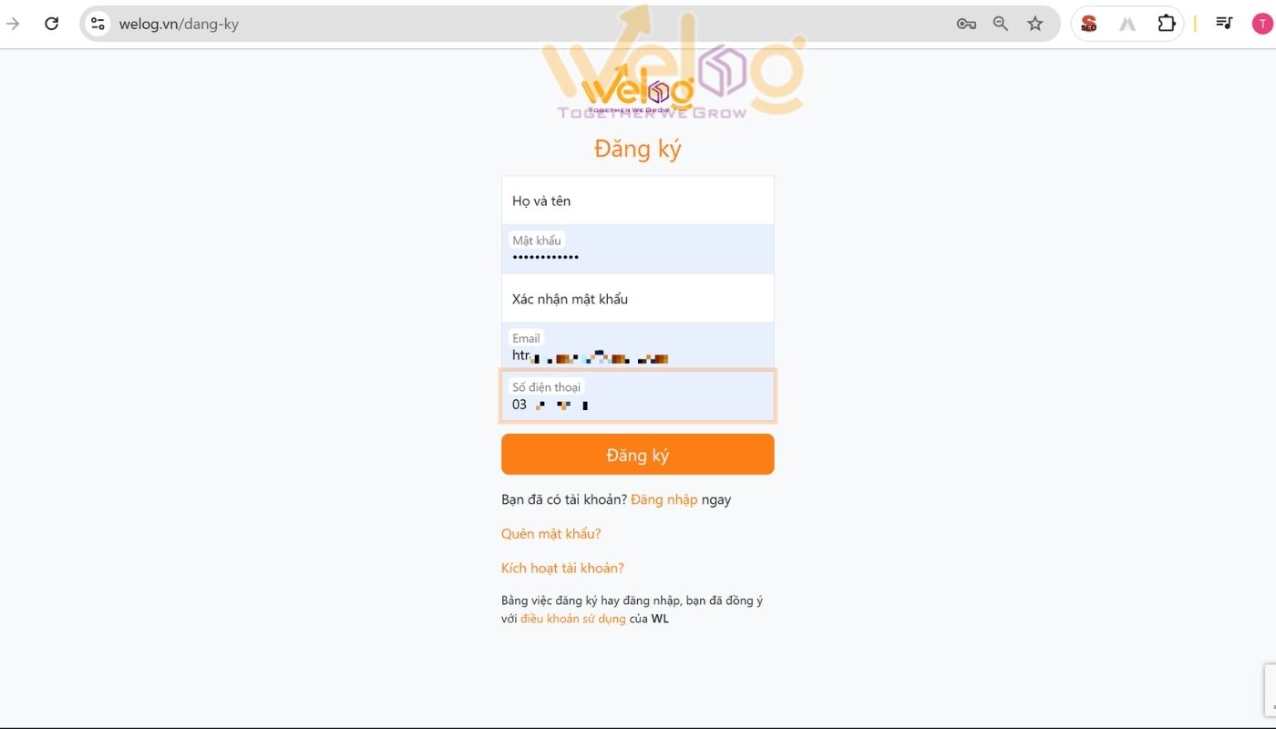 Đăng ký tài khoản order hộ hàng Quảng Châu của WeLog