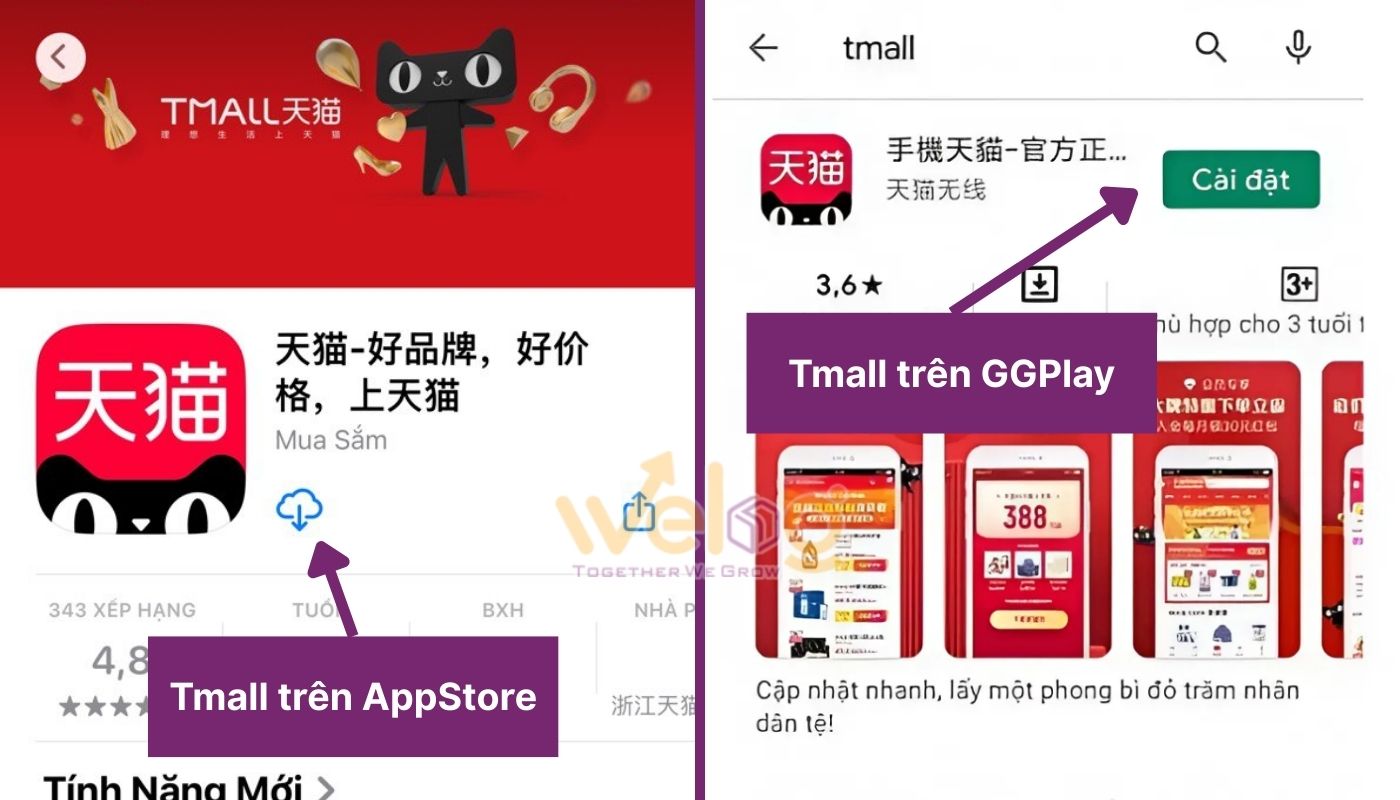 Tải ứng dụng mua hàng Tmall về điện thoại di động