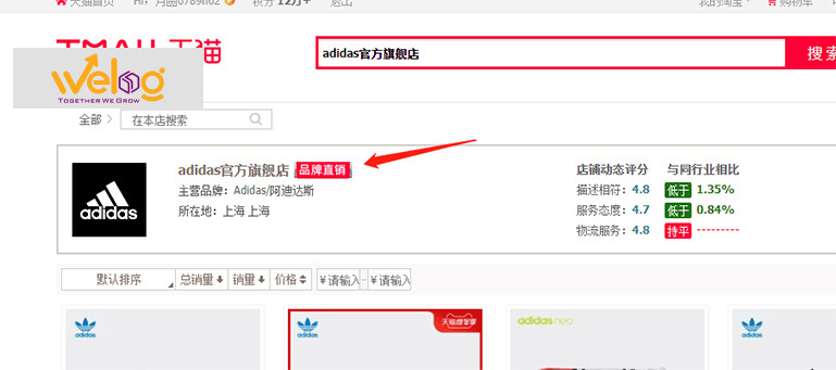 Cách tìm gian hàng đại diện thương hiệu trên Tmall