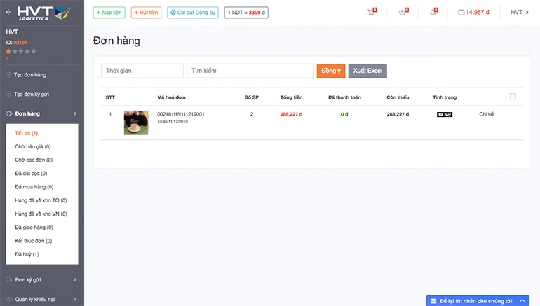 Quy trình order taobao về TPHCM giá rẻ của WeLog