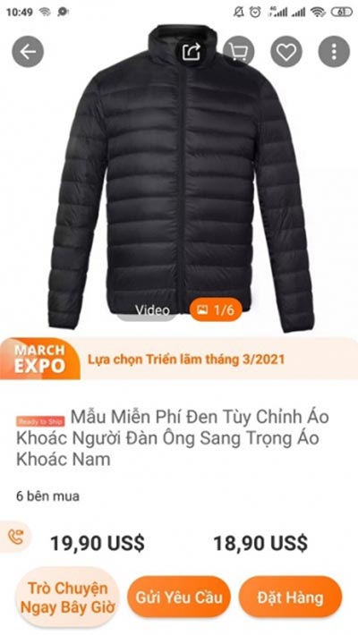 Lựa chọn sản phẩm trên Alibaba