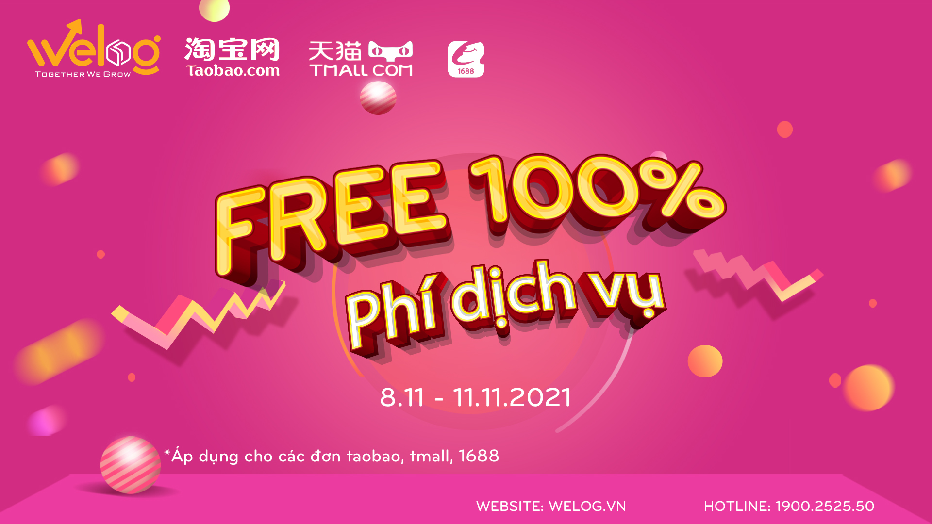 welog free 100% phí dịch vụ mua hàng trung quốc