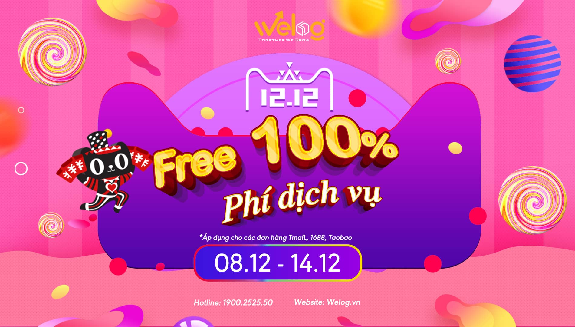 order trung quốc 12.12 với phí DV 0%