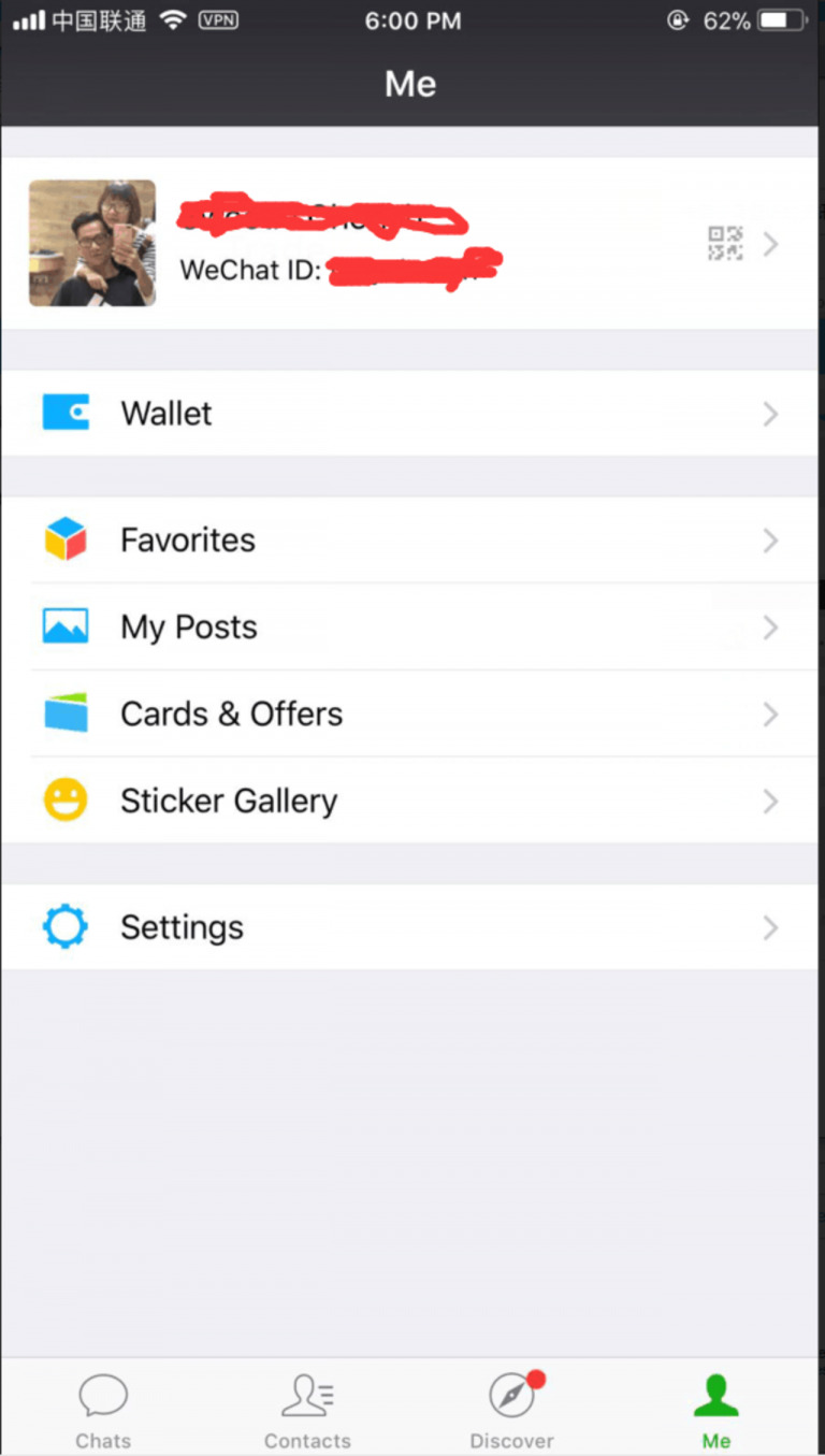 Giao diện Wechat chứa cùng lúc rất nhiều chức năng