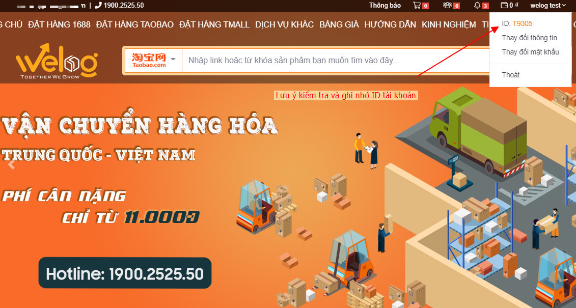 Đăng ký tài khoản mua hàng TQ