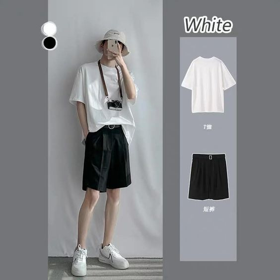 Áo phông trắng - quần short nam chưa bao giờ là lỗi thời