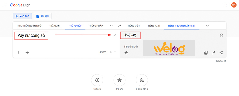 Dùng google dịch để dịch các từ khoá để tìm sản phẩm
