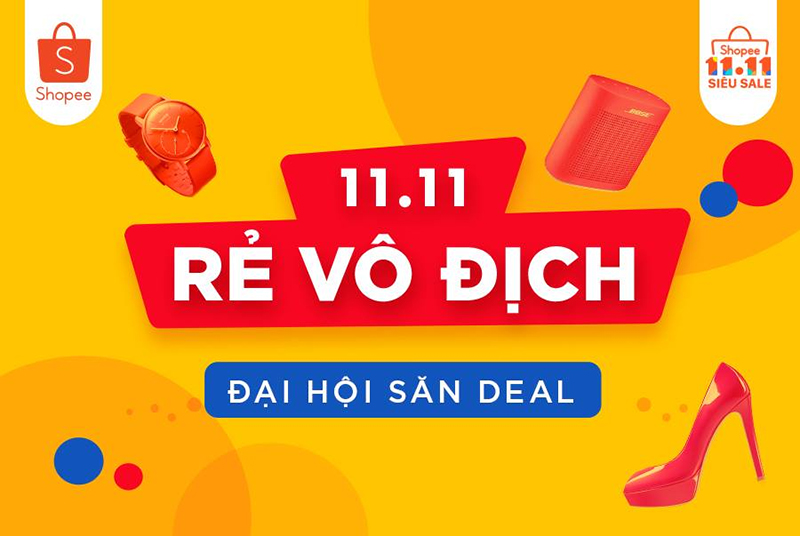 Trang thương mại điện tử Shopee tổ chức chương trình khuyến mãi nhân ngày 11/11