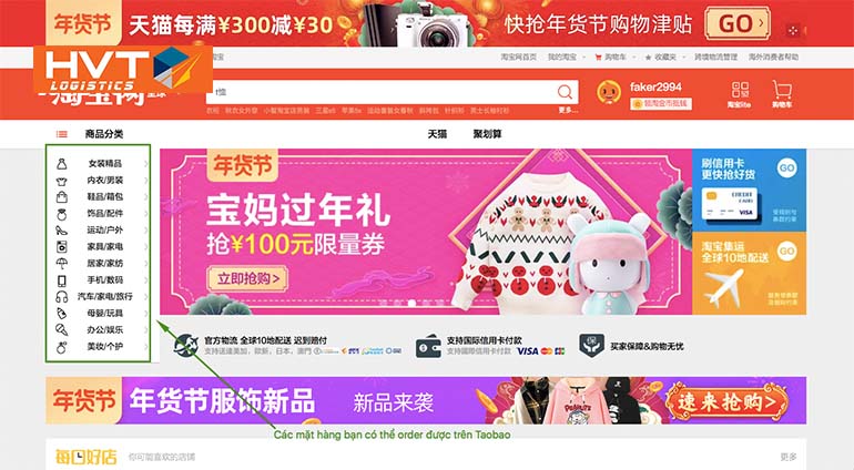 các mặt hàng order trên Taobao Nha Trang với WeLog