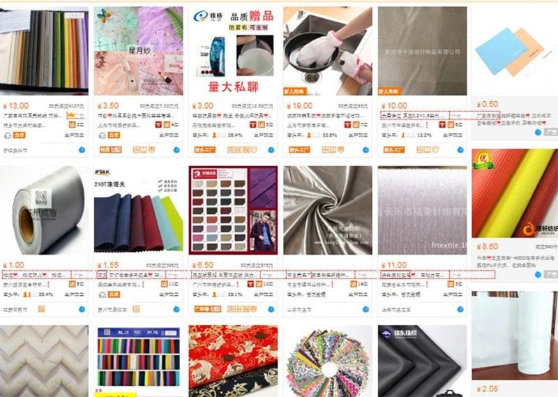 Order vải tại các trang thương mại điện tử 