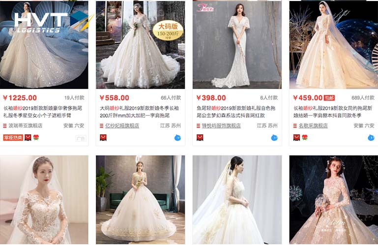 Order váy cưới taobao đơn giản giá rẻ