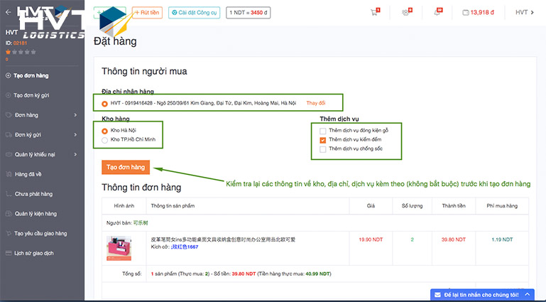 Quy trình order văn phòng phẩm taobao
