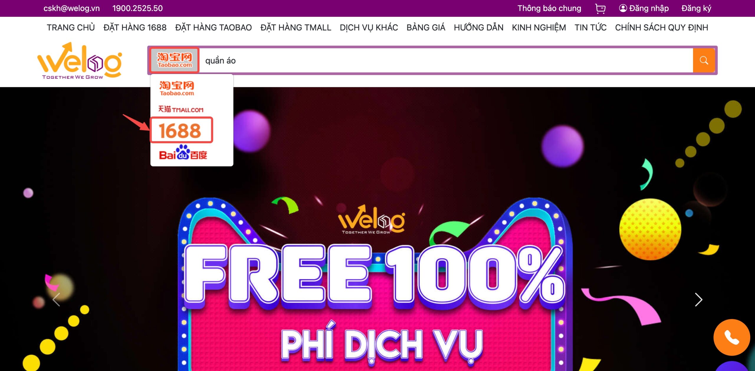 Hướng dẫn tìm kiếm sản phẩm trên 1688