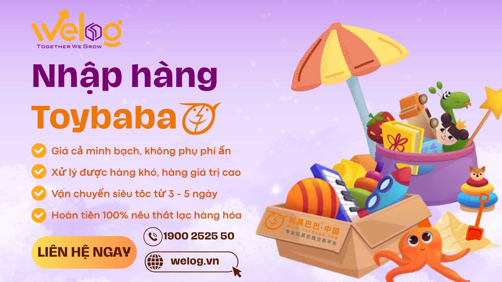WeLog cung cấp dịch vụ mua hộ & vận chuyển hàng Toybaba chuyên nghiệp tại Việt Nam